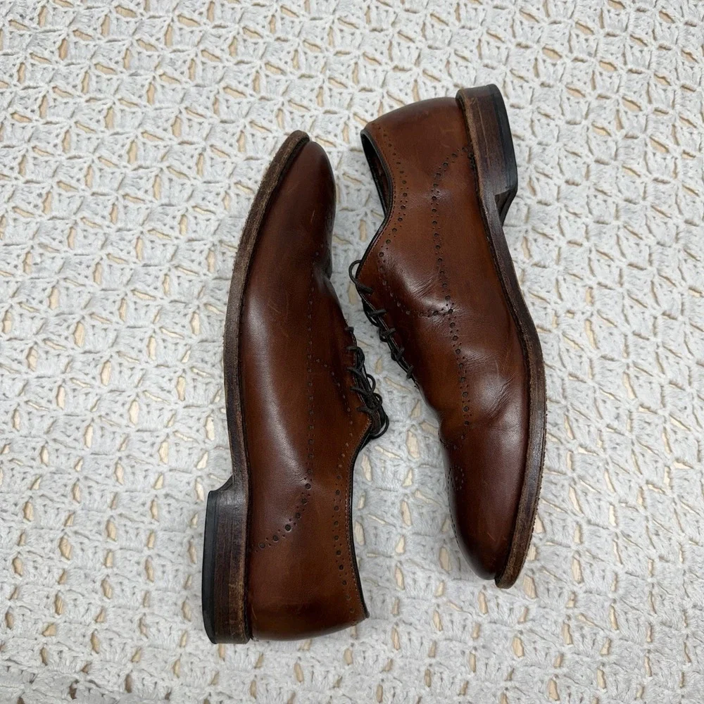 Allen Edmonds Fairfax Walnut Whole Cut Brogue Oxford Dress Shoes Sz 10.5 D Brown